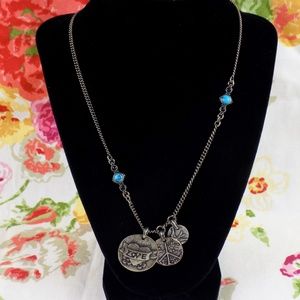 Lucky Brand triple Pendant Charm Necklace